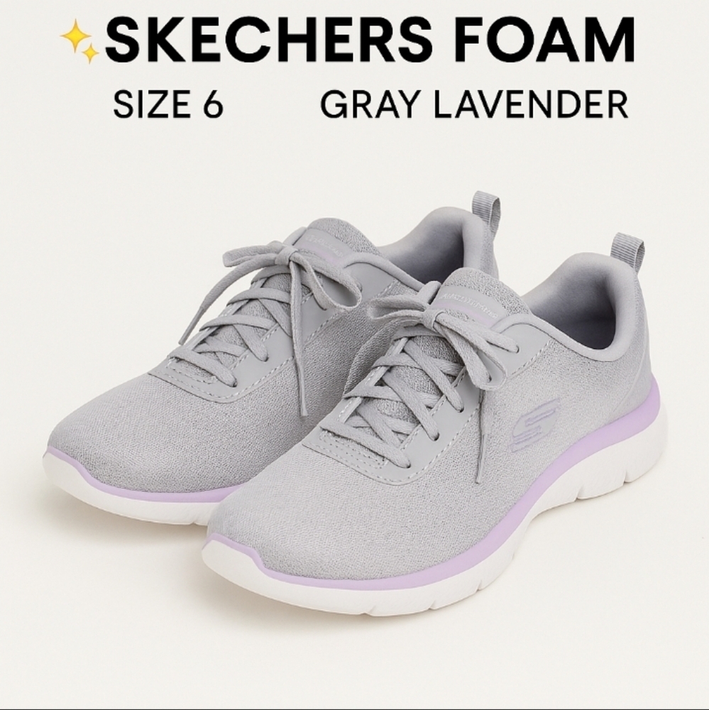 Skechers Women's Gray and Lavender Sneakers